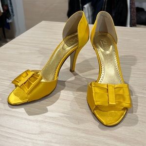 J crew satin d’orsay peep toe pumps